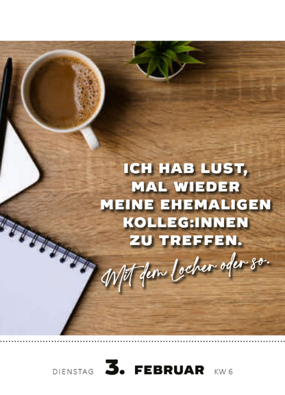 Tagesabreisskalender 2026 "Was du heute kannst entkorken, das verschiebe nicht auf morgen" (14.5 x 10.5 cm)