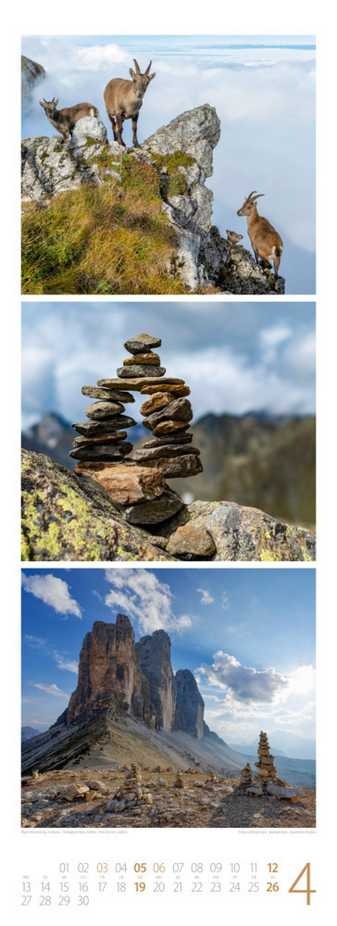 Triplet-Kalender 2026 "Bergzeit" (24 x 66 cm)