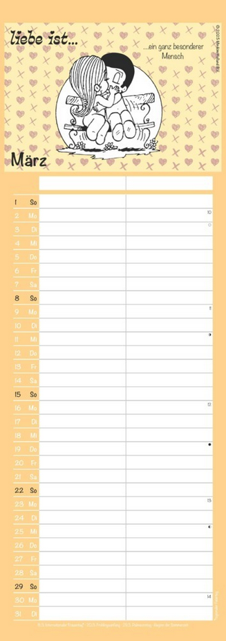 Planer für Zwei 2026  "Liebe ist... Partnerkalender" (15 × 42 cm)