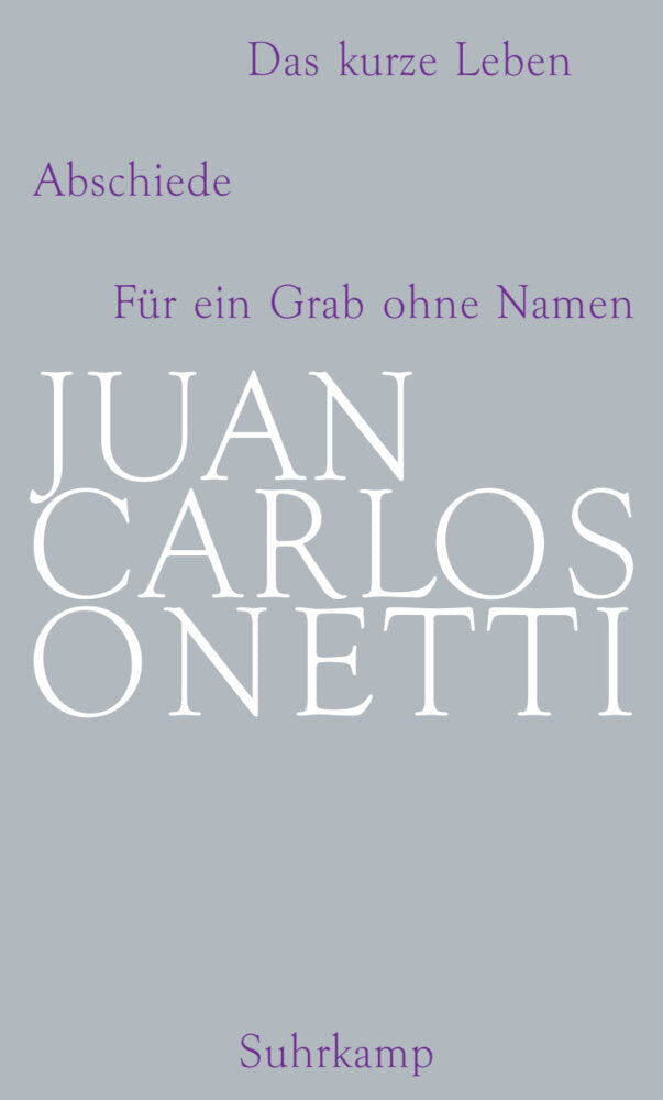 Das kurze Leben. Abschiede. Für ein Grab ohne Namen (Juan C. Onetti)