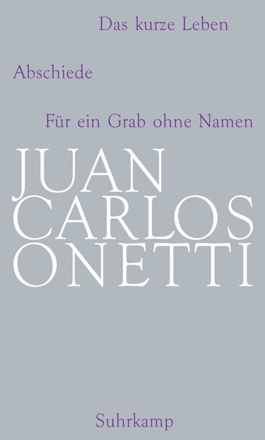 Das kurze Leben. Abschiede. Für ein Grab ohne Namen (Juan C. Onetti)