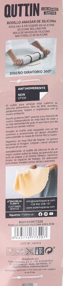 Nudelholz aus Silikon, 43 x 5.3 cm