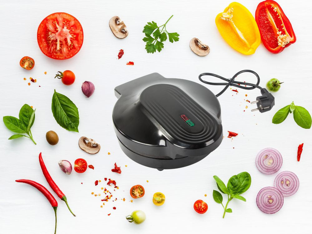 Elektrischer Pizzaofen 1000 W, antihaftbeschichtet