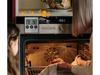 Thermometer mit Fleischsonde zum Braten von Fleisch