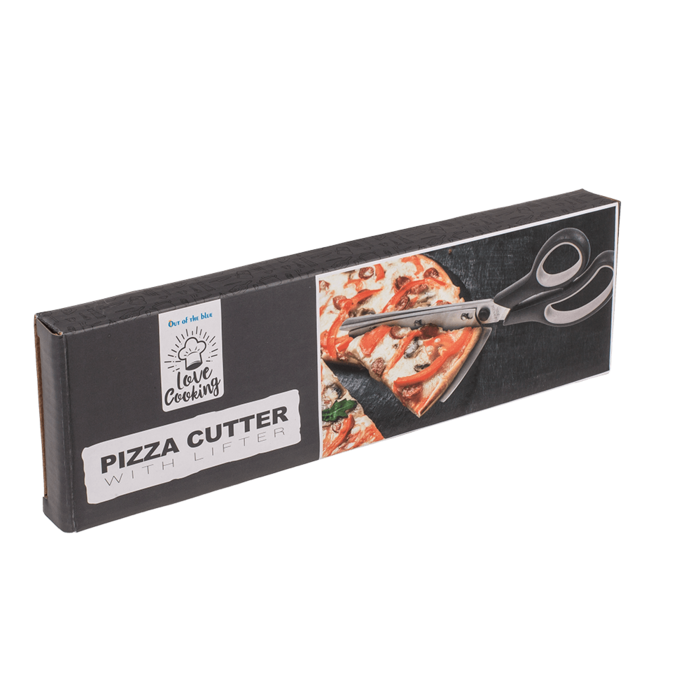Pizza-Schere mit abnehmbarem Pfannenwender, 27 x 8 cm
