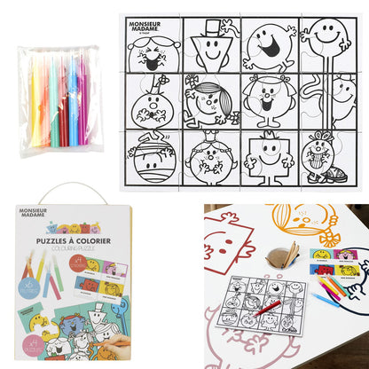 Puzzle zum Ausmalen mit 6 Filzstiften