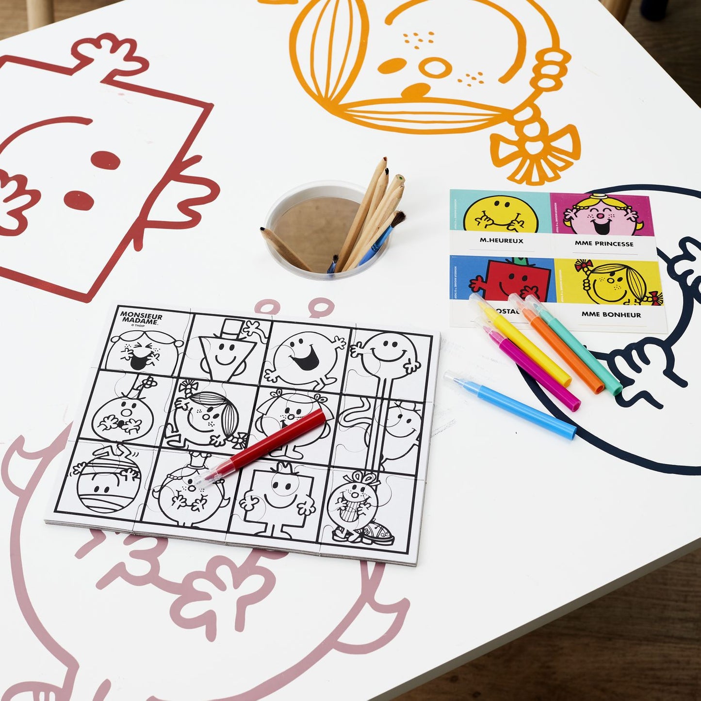 Puzzle zum Ausmalen mit 6 Filzstiften