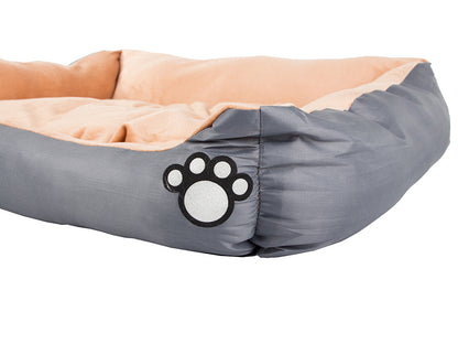 Hunde- und Katzen-Bett mit Kissen, grau (40 x 32 cm)