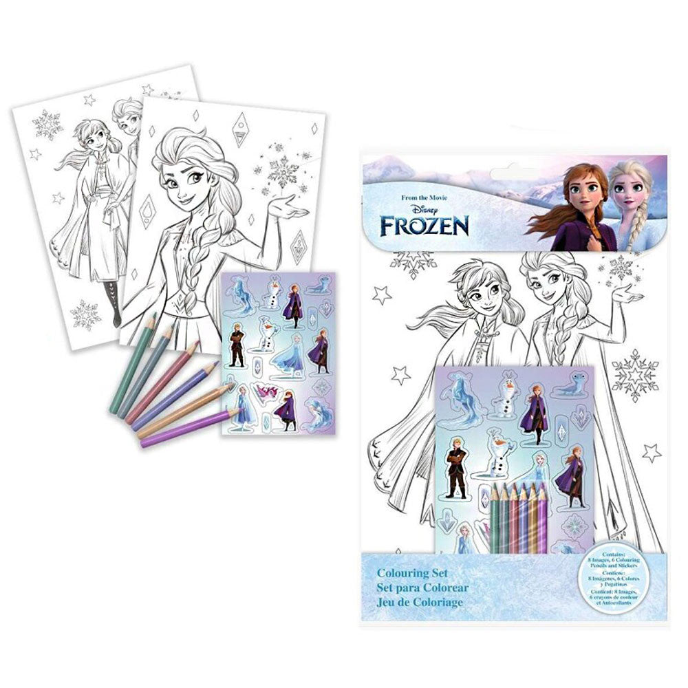 Ausmahl- und Aufkleberset mit 6 Stiften - Disney "Frozen"