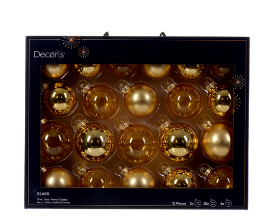 Christbaumkugeln Ø 7 cm, gold (21 Stk.)