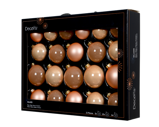 Christbaumkugeln Ø 7 cm, peach  (21 Stk.)