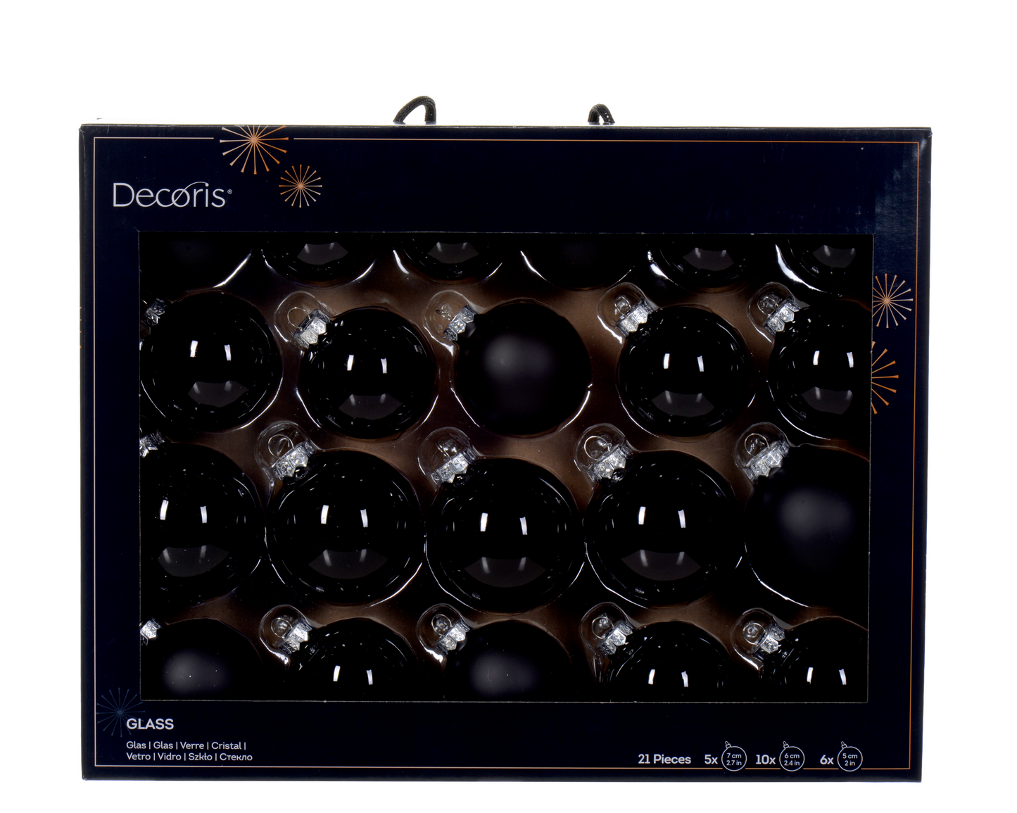 Christbaumkugeln Ø 7 cm, anthrazit  (21 Stk.)