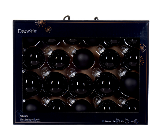 Christbaumkugeln Ø 7 cm, anthrazit  (21 Stk.)