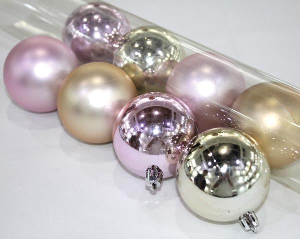 Chrisbaumkugeln 4er-Set in Trendfarben (Ø je 6cm)