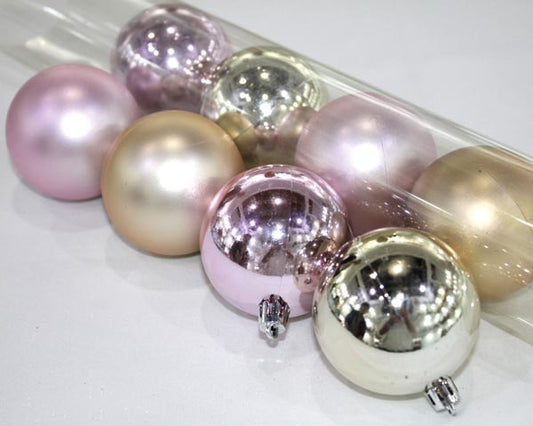 Chrisbaumkugeln 4er-Set in Trendfarben (Ø je 6cm)