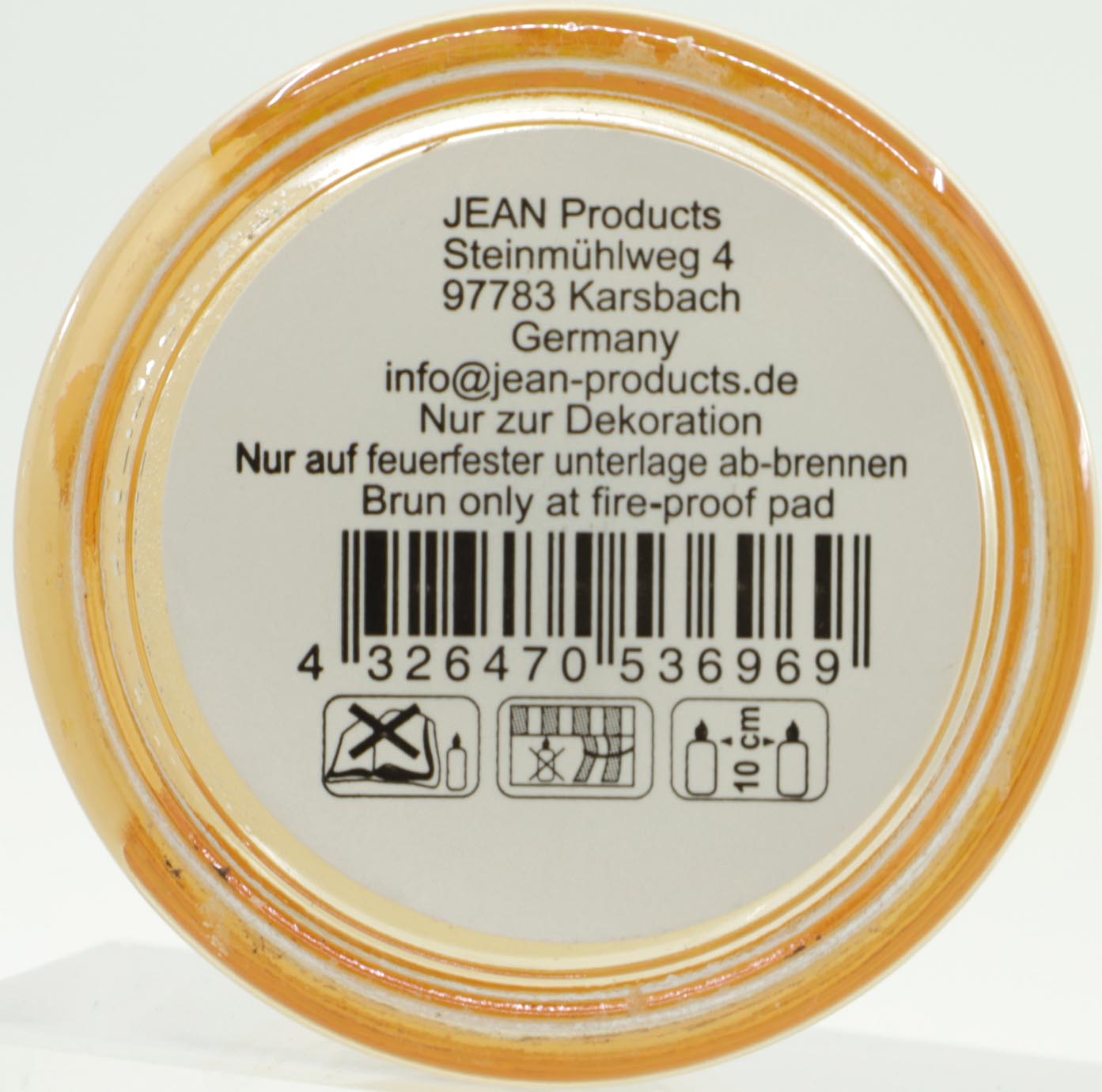 Windlicht mit Goldschrift (6 x 6.5 cm)