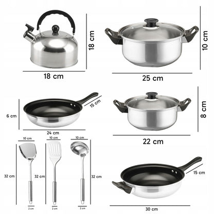 Topfset mit Wasserkocher und Zubehör (Iduktion)