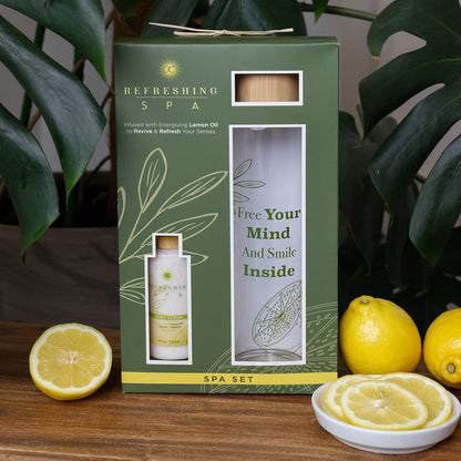 Accentra Wellness-Set "Refreshing Spa Aqua" mit Körpferpeeling und Wasserflasche