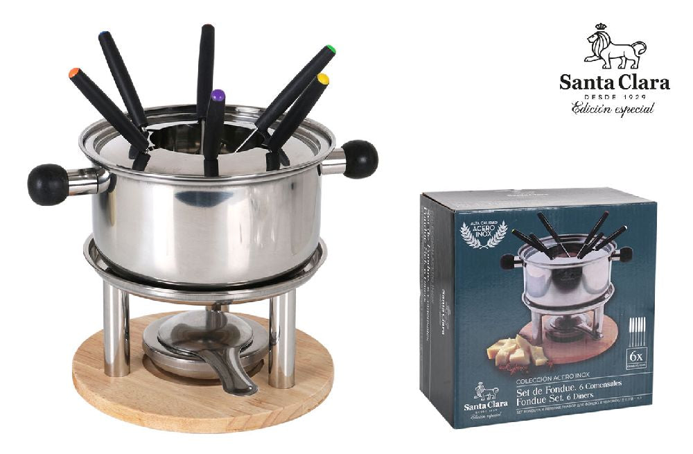 Santa Clara Fondue-Set aus Edelstahl, für 6 Personen