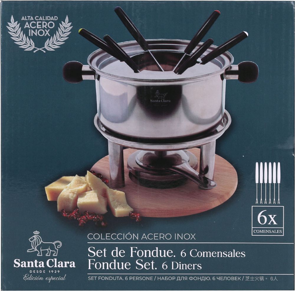 Santa Clara Fondue-Set aus Edelstahl, für 6 Personen