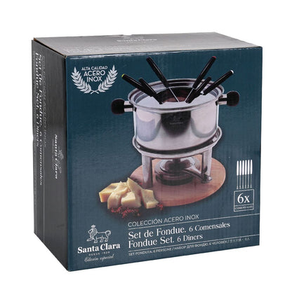 Santa Clara Fondue-Set aus Edelstahl, für 6 Personen