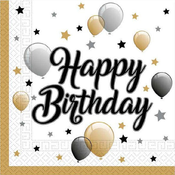 Servietten "Happy Birthday" 33 x 33 cm (20 Stk.)