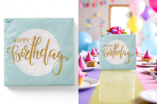 Servietten "Happy Birthday", 33 x 33 cm (20 Stk.)