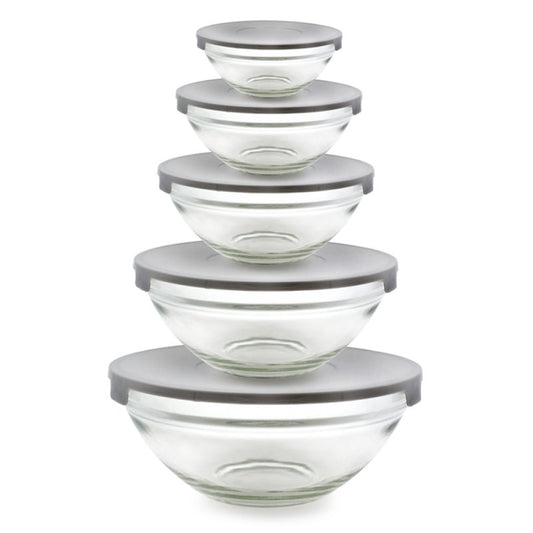 Glasschüssel mit Deckel, 10-teilig