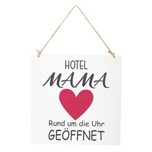 Deko-Hänger "Hotel Mama", Holz (24 x 24 cm)