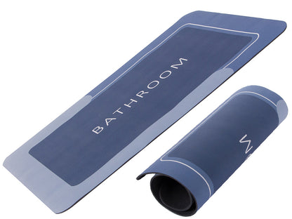 Badezimmermatte schnelltrocknend, blau (38 x 58 cm)