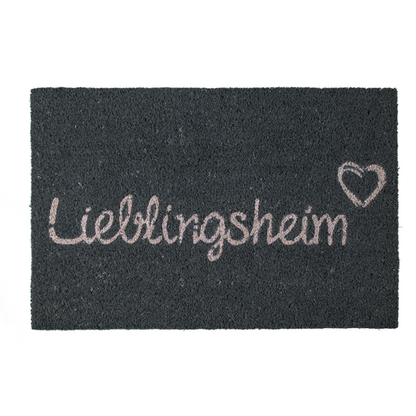 Fussmatte "Lieblingsheim", schwarz (ca. 60 x 40 cm)