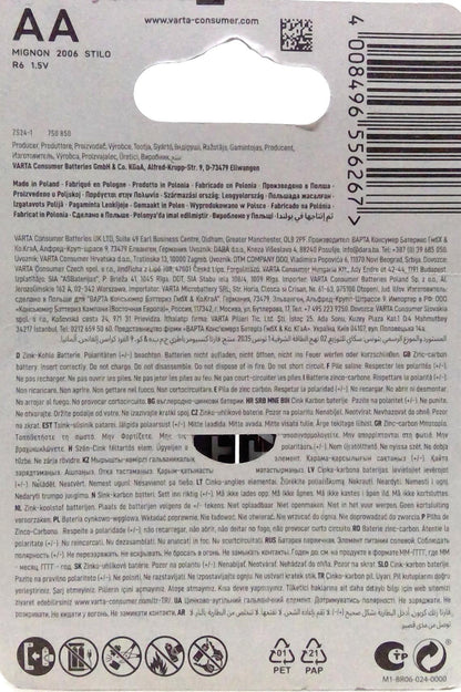 Varta Superlife Batterie AA, 4er-Blister