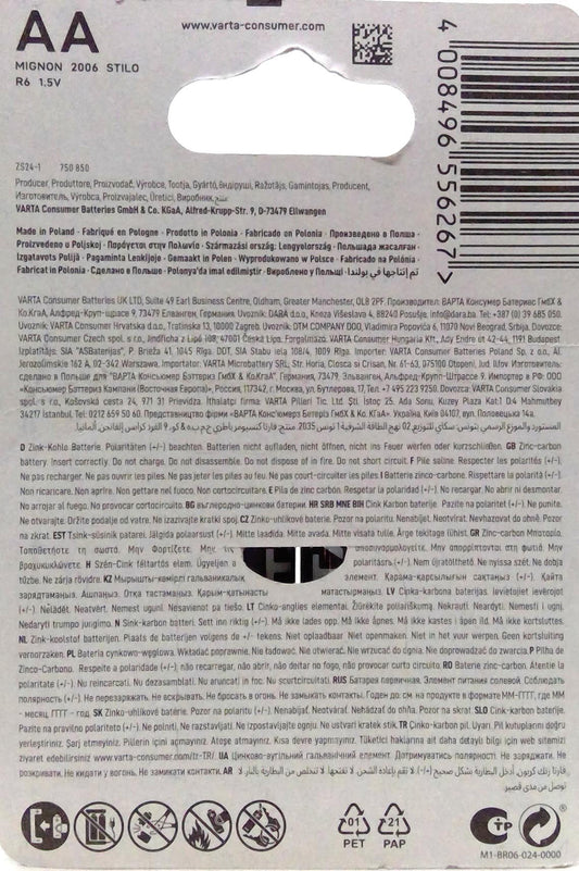 Varta Superlife Batterie AA, 4er-Blister