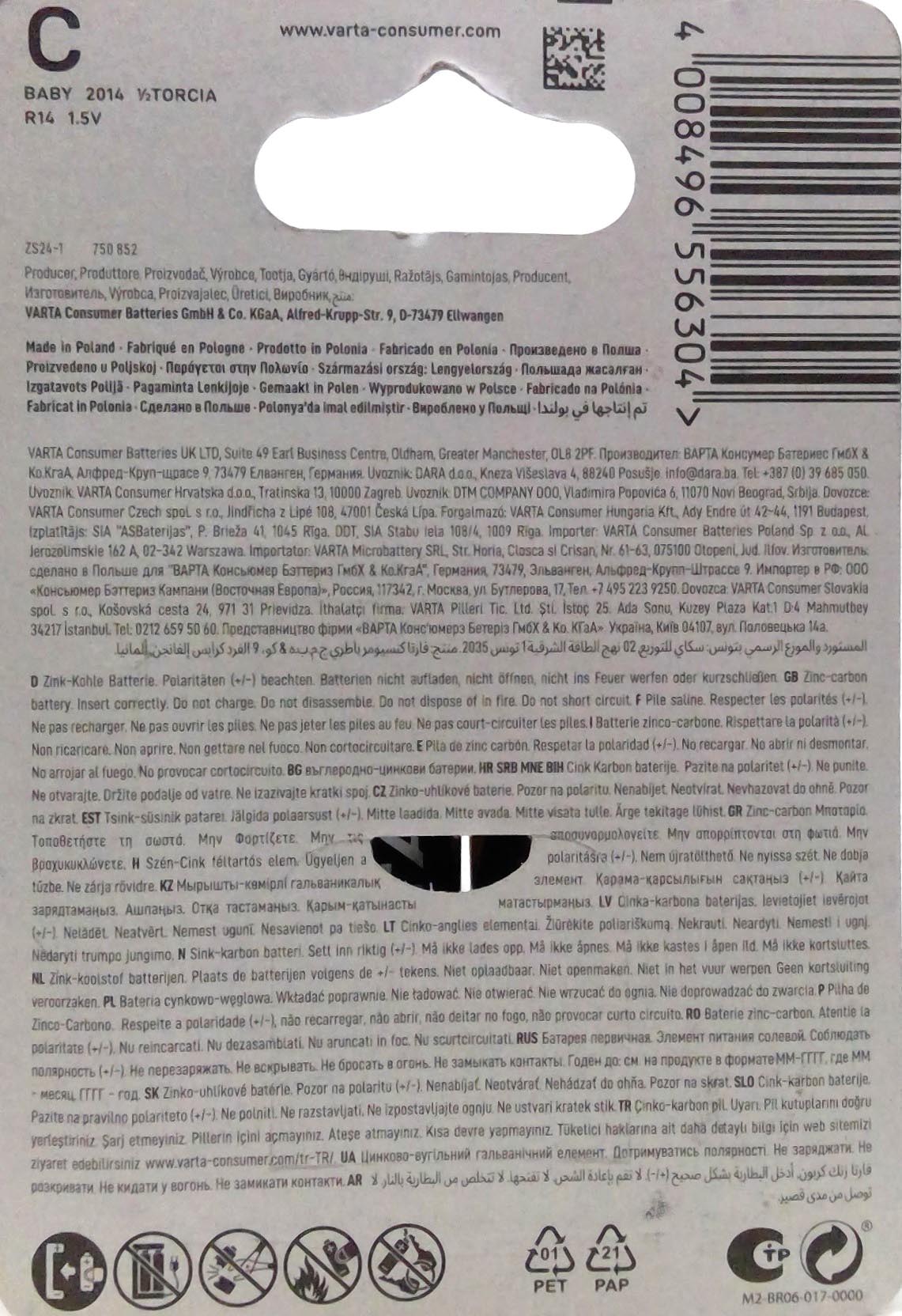 Varta Superlife Batterie C, 2er-Blister