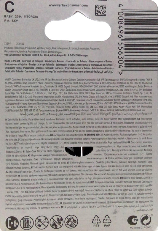 Varta Superlife Batterie C, 2er-Blister