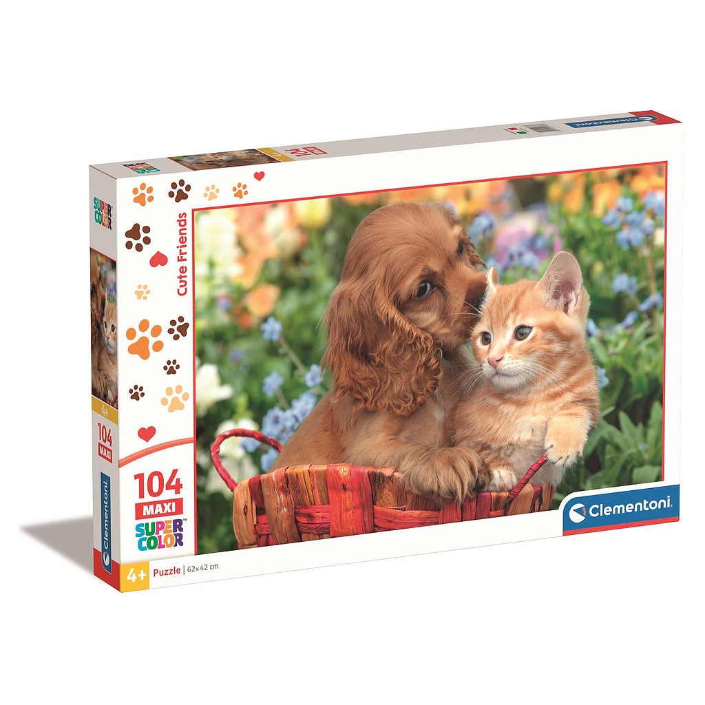 Clementoni Maxi-Puzzle - Tierische niedliche Freunde (104 Teile)