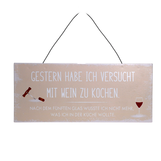 Blechschild "Gestern", 30 x 13 cm