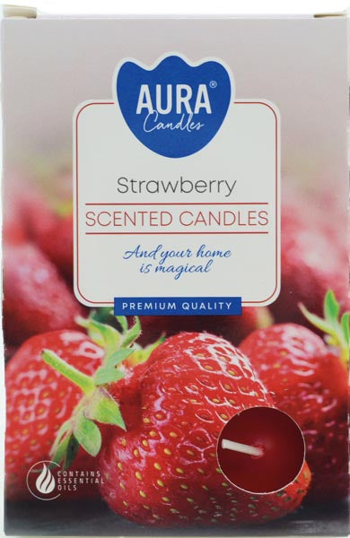 Teelichter mit Erdbeerduft (6er Packung)