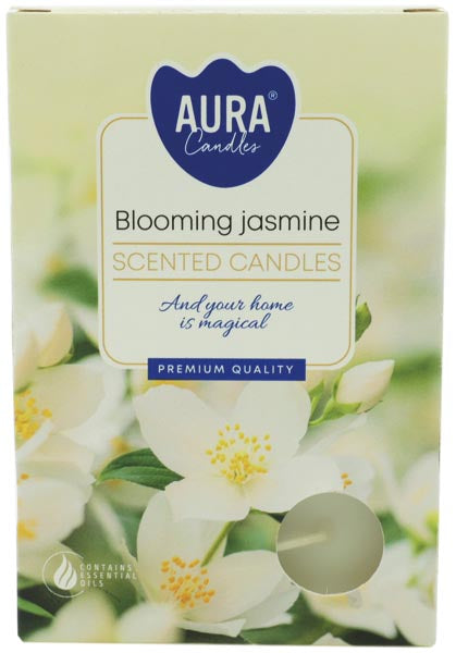 Teelichter 6er Pack mit Jasminblütenduft