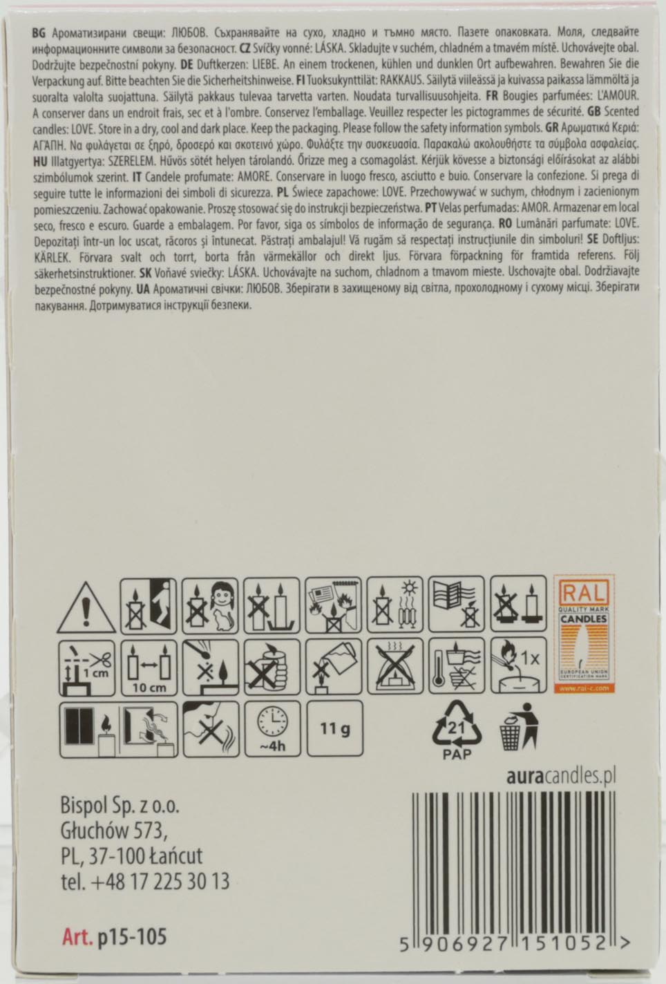 Teelichte 6er Pack "Duft der Liebe"