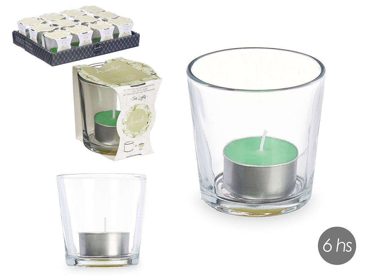 Teelicht im Glas "Jasmin"