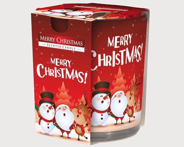 Duftkerze im Motivglas "Merry Christmas" (120 g)