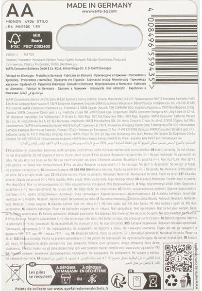 Varta Batterie AA "Longlife Power", 4er-Blister