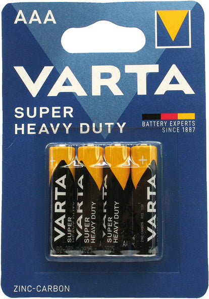 Varta Batterie Super Heavy Duty, Micro AAA, 4er-Blister