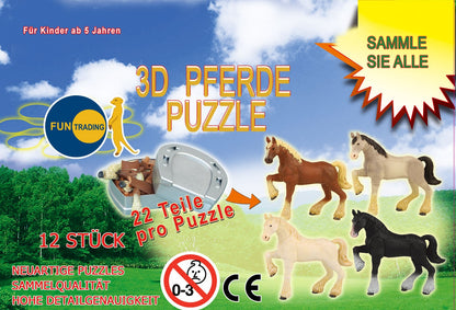 Puzzle in Hufeisendose - Pferd (22 Teile), assortiert