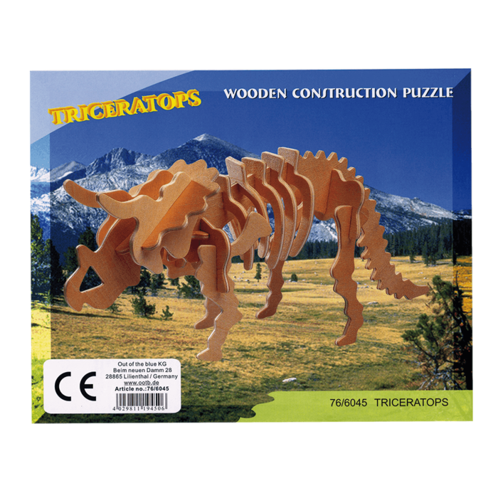 Naturholz 3D-Puzzle - Dinosaurierskelett, assortiert