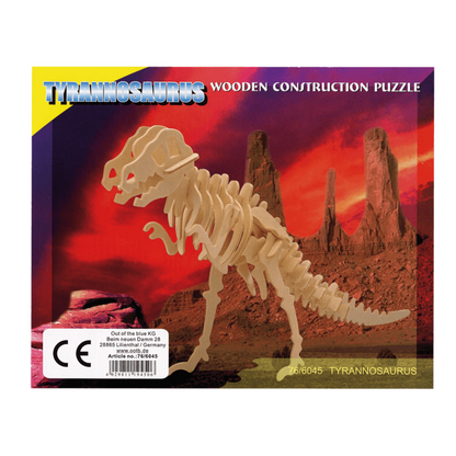 Naturholz 3D-Puzzle - Dinosaurierskelett, assortiert