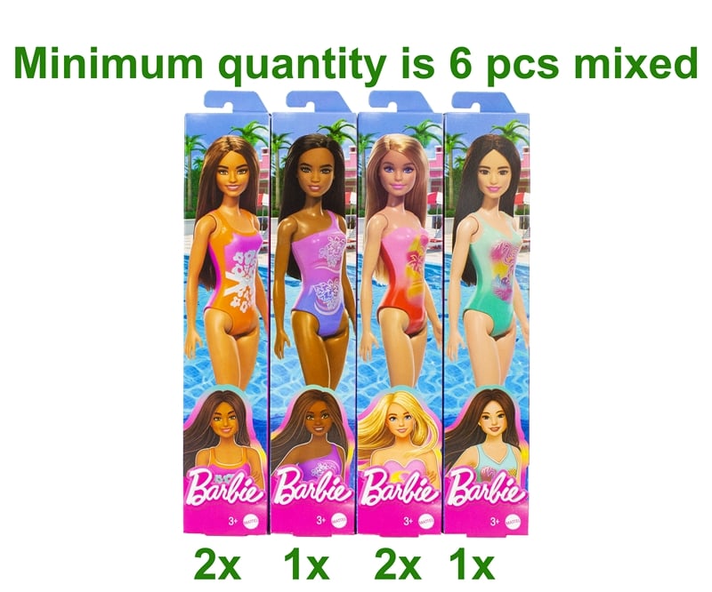 Mattel Barbie Puppe im Strand-Outfit 4 sortiert 6,
