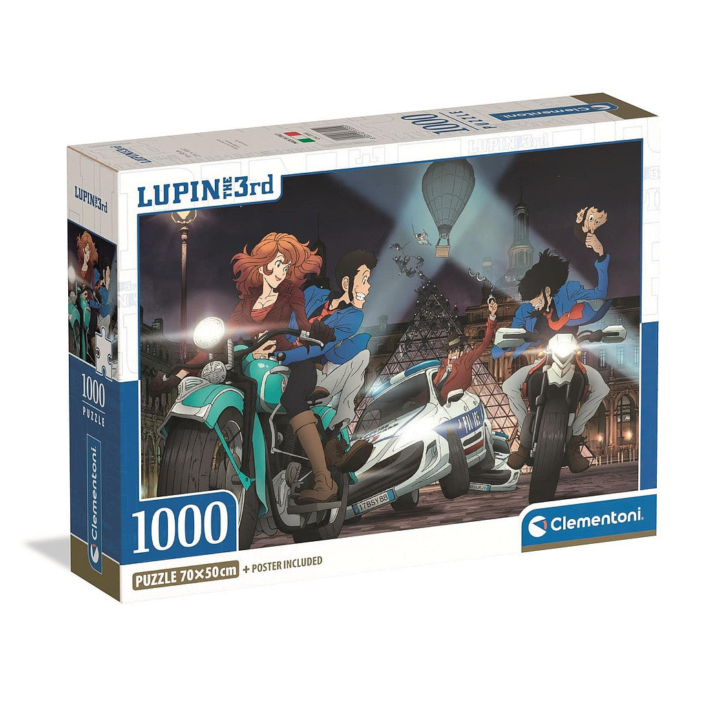 Clementoni Puzzle - Lupin III "Flucht vor der Poizei" (1000 Teile)