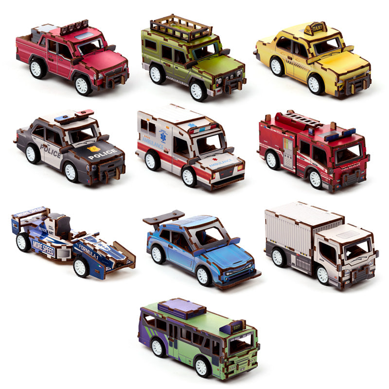 Natzurholz 3D-Puzzle - Automobil, assortiert (24 Teile)